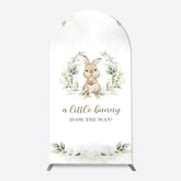 Aperturee - Green Leaves Little Bunny Arch Baby Shower Backdrop